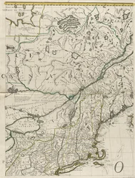 Karte der britischen und französischen Herrschaftsgebiete in Amerika, 1756